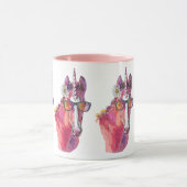 Mug Dessin à la main - Unicorne rose (Centre)