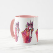 Mug Dessin à la main - Unicorne rose (Devant gauche)