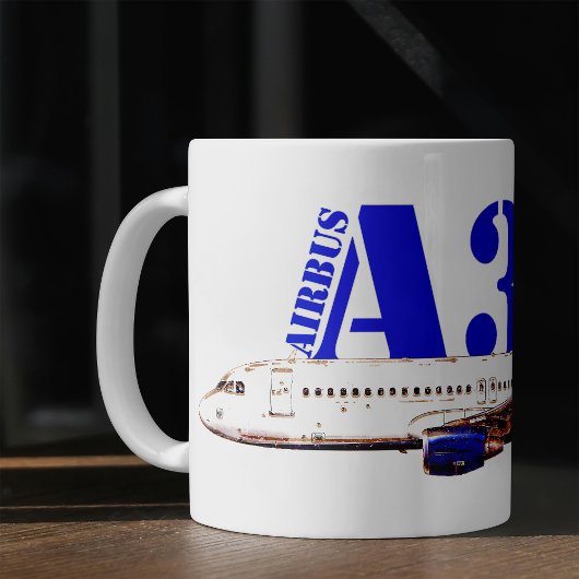 Mug Dessin à l'aquarelle de l'avion Airbus A320