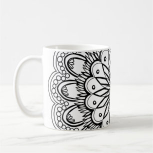 Mug Dessin à main de mandala de fleurs