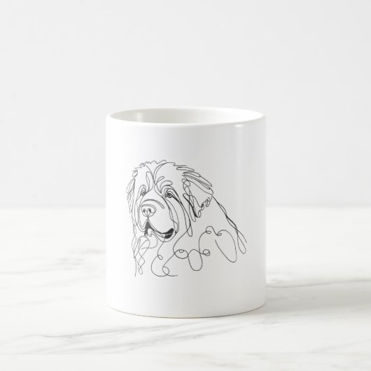 Mug Dessin à main levée de Terre-Neuve minimaliste en  (Centre)