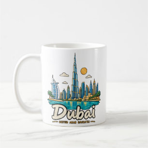 Mug Dessin à main levée Dubaï Émirats arabes unis Art