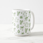 Mug Dessin à main levée fantaisiste vert (Devant droit)
