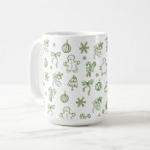 Mug Dessin à main levée fantaisiste vert (Devant gauche)