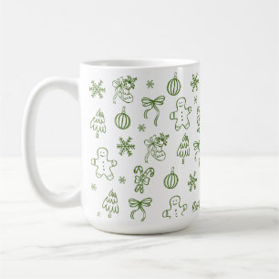 Mug Dessin à main levée fantaisiste vert