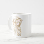 Mug Dessin à main personnalisé pour chien d'or (Devant gauche)