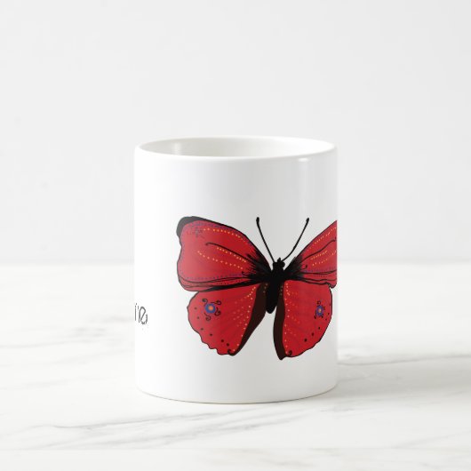 Mug Dessin à papillon rouge (Centre)