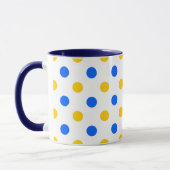 Mug Dessin à points blancs bleus jaunes (Gauche)