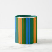 Mug Dessin à rayures verticales vert orange bleu (Centre)