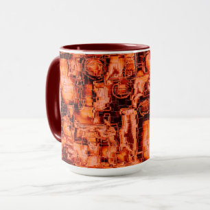 Mug Dessin Abstrait en mosaïque sculpté dans les tons