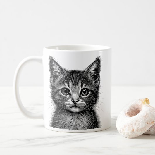 Mug Dessin adorable de Young Cat (Avec donut)