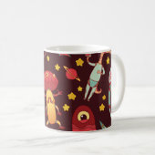 Mug Dessin Alien : Espace Vintage (Devant droit)