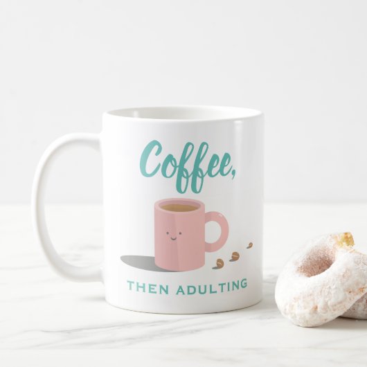 Mug Dessin amusant sur la confiture de café cuite (Avec donut)