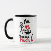 Mug Dessin animé amateur de requins (Gauche)