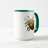 Mug Dessin animé d'abeille agressive (Devant droit)