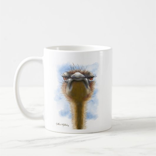 Mug Dessin animé d'autruche indignée (Gauche)