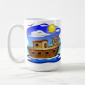 Mug Dessin animé de bateau de pêche (Gauche)