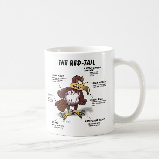 Mug Dessin animé de Buse à queue rousse (Droite)