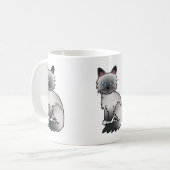 Mug Dessin animé de chat Birman / Ragdoll au point ble (Devant gauche)