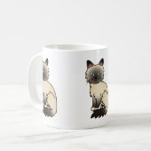 Mug Dessin animé de chat Birman / Ragdoll au point de (Devant gauche)