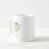 Mug Dessin animé de chat mignon vert (Devant gauche)