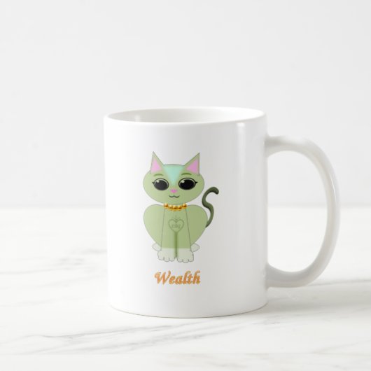 Mug Dessin animé de chat mignon vert (Droite)