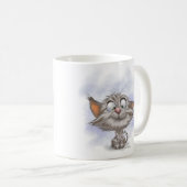 Mug Dessin animé de chaton tabby amusant (Devant droit)