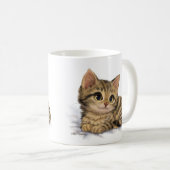Mug Dessin animé de chaton tabby mignon (Devant droit)