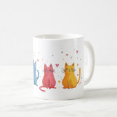 Mug Dessin animé de chats colorés (Devant droit)