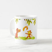 Mug Dessin animé de chien et de singe (Devant gauche)