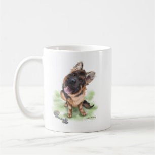 Mug Dessin animé de chiot Berger allemand adorable