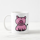 Mug Dessin animé de cochon rose mignon (Gauche)