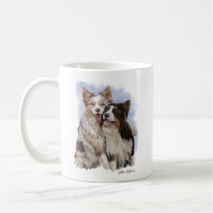 Mug Dessin animé de deux amis Border Collie