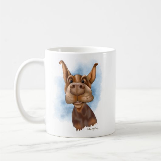 Mug Dessin animé de dobermann Boop le nez (Gauche)