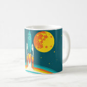 Mug Dessin animé de fusée spatiale mignonne (Devant droit)