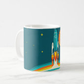 Mug Dessin animé de fusée spatiale mignonne (Devant gauche)
