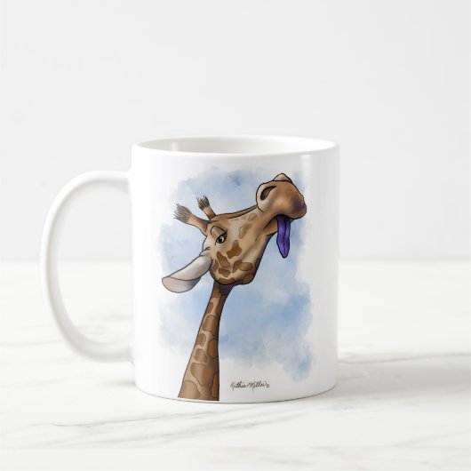 Mug Dessin animé de girafe condescendant (Gauche)