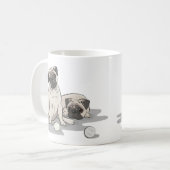 Mug Dessin animé de groupe Pug (Devant gauche)