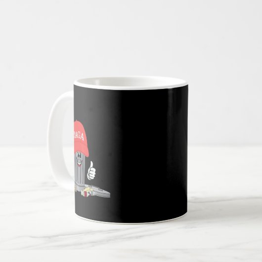 Mug Dessin animé de la mégagarge de Trump drôle Ameri (Devant gauche)