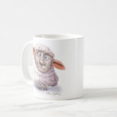 Mug Dessin animé de mouton boule de coton (Devant gauche)