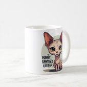 Mug Dessin animé de papa chat Sphynx drôle (Devant droit)