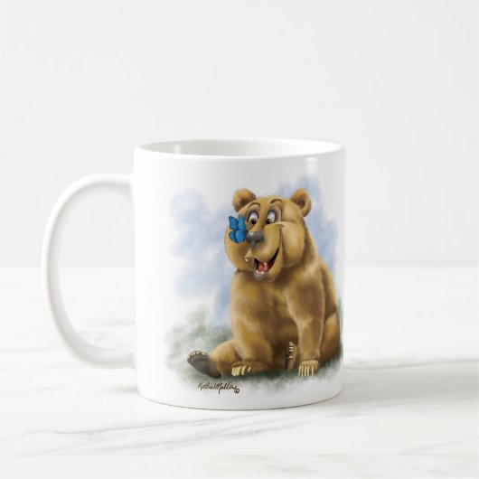 Mug Dessin animé de papillon et d'ours (Gauche)