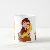 Mug Dessin animé de singe tenant une banane (Centre)