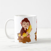 Mug Dessin animé de singe tenant une banane (Gauche)