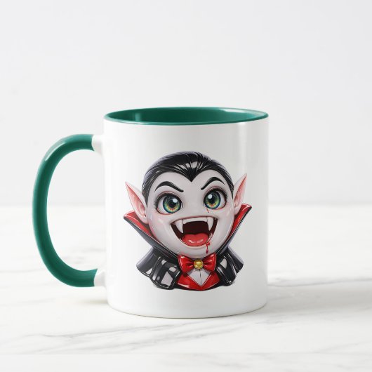 Mug Dessin animé de vampire mignon chibi effrayant (Gauche)