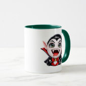 Mug Dessin animé de vampire mignon chibi effrayant (Devant droit)
