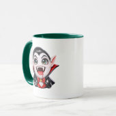 Mug Dessin animé de vampire mignon chibi effrayant (Devant gauche)