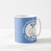 Mug Dessin animé d'école de conduite avec éléphant. (Devant droit)