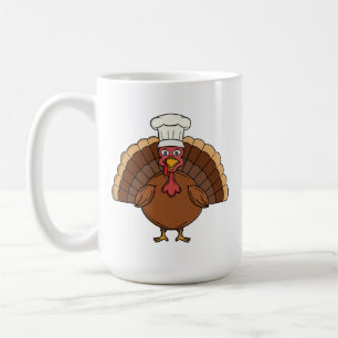 Mug Dessin animé dinde chef Thanksgiving
