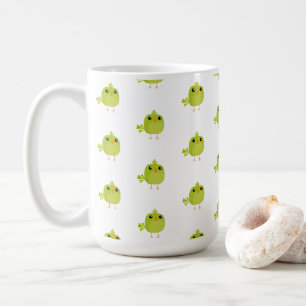 Mug Dessin animé d'oiseau vert mignon